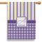 Purple Gingham & Stripe House Flags - Single Sided - PARENT MAIN