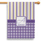 Purple Gingham & Stripe 28" House Flag (Personalized)