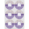 Purple Gingham & Stripe Icing Circle - Large - Set of 6
