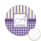 Purple Gingham & Stripe Icing Circle - Small - Front