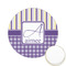 Purple Gingham & Stripe Printed Cookie Topper - 2.15" (Personalized)