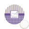 Purple Gingham & Stripe Printed Cookie Topper - 1.25" (Personalized)