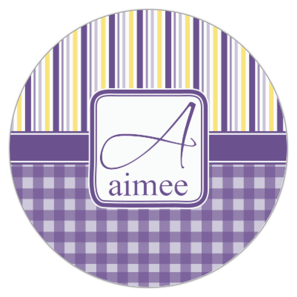 Purple Gingham & Stripe Icing Circle - XSmall - Single