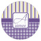 Purple Gingham & Stripe Icing Circle - XSmall - Single