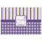 Purple Gingham & Stripe Indoor / Outdoor Rug - 4'x6' - Front Flat