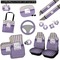 Purple Gingham & Stripe Interior Car Accessories