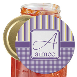 Purple Gingham & Stripe Jar Opener (Personalized)