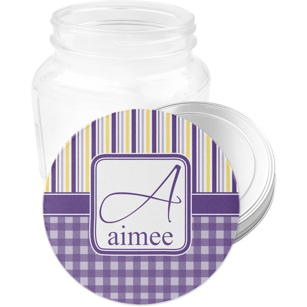 Purple Gingham & Stripe Jar Opener - Main