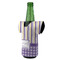 Purple Gingham & Stripe Jersey Bottle Cooler - ANGLE (on bottle)