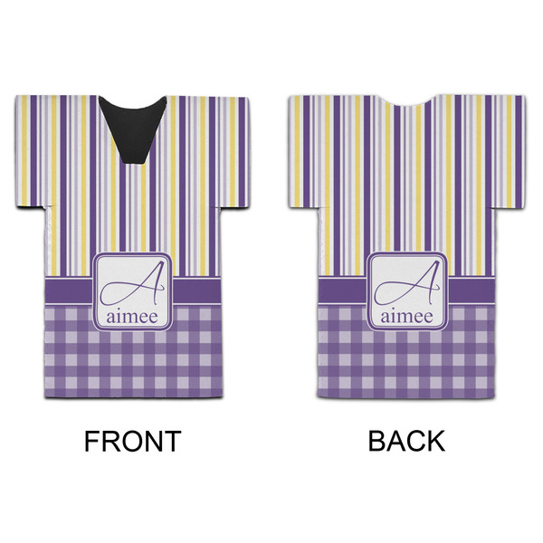 Purple Gingham & Stripe Jersey Bottle Cooler - APPROVAL