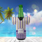 Purple Gingham & Stripe Jersey Bottle Cooler - LIFESTYLE
