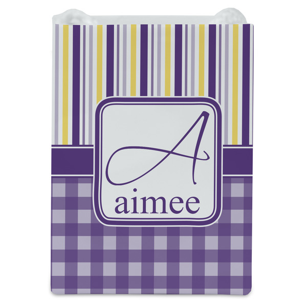 Purple Gingham & Stripe Jewelry Gift Bag - Gloss - Front