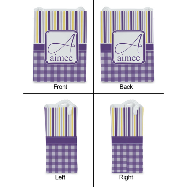 Purple Gingham & Stripe Jewelry Gift Bag - Matte - Approval