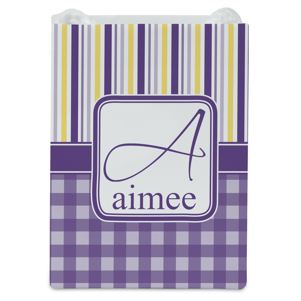 Purple Gingham & Stripe Jewelry Gift Bag - Matte - Front