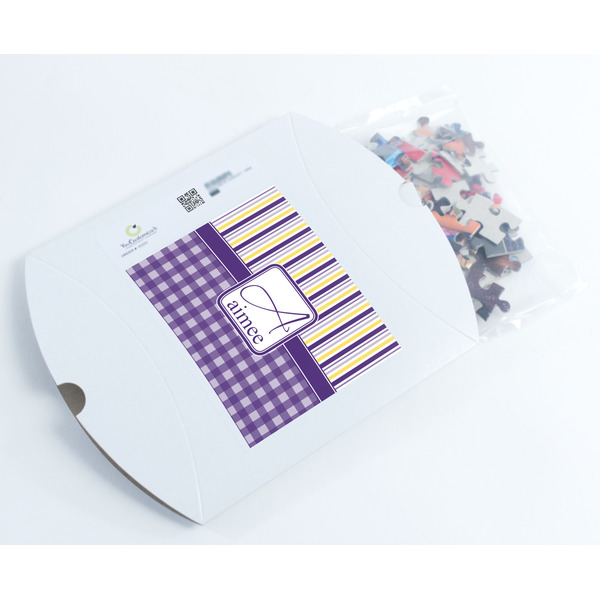 Purple Gingham & Stripe Jigsaw Puzzle 110 Piece - Box
