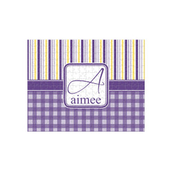 Purple Gingham & Stripe 252 pc Jigsaw Puzzle (Personalized)