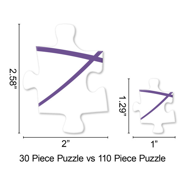 Purple Gingham & Stripe Jigsaw Puzzle - Piece Comparison