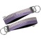 Purple Gingham & Stripe Key-chain - Metal and Nylon - Front and Back