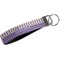 Purple Gingham & Stripe Webbing Keychain FOB with Metal