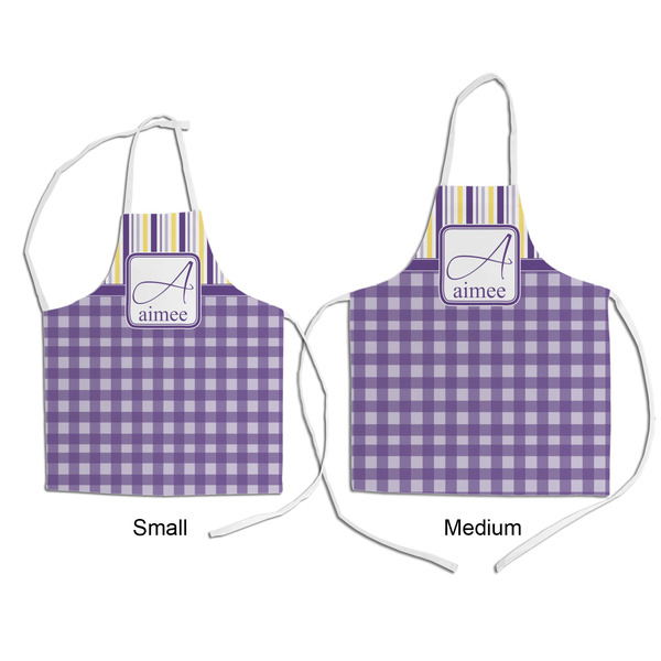 Purple Gingham & Stripe Kid's Aprons - Comparison