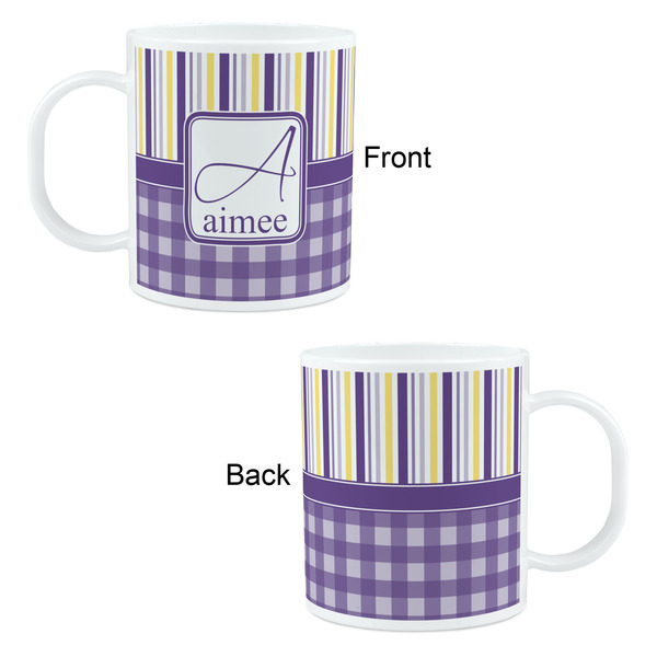 Purple Gingham & Stripe Kid's Mug - Apvl