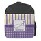 Purple Gingham & Stripe Kids Backpack - Front