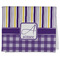 Purple Gingham & Stripe Kitchen Towel - Poly Cotton - Folded Half