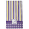 Purple Gingham & Stripe Kitchen Towel - Poly Cotton - Full Front