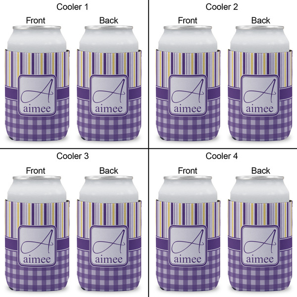 Purple Gingham & Stripe Can Sleeve (Approval)
