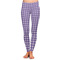 Purple Gingham & Stripe Ladies Leggings - Front