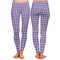 Purple Gingham & Stripe Ladies Leggings - Front and Back