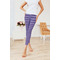 Purple Gingham & Stripe Ladies Leggings - LIFESTYLE 2