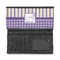 Purple Gingham & Stripe Ladies Wallet - Half Way Open