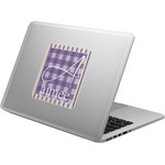 Purple Gingham & Stripe Laptop Decal (Personalized)