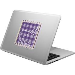Purple Gingham & Stripe Laptop Decal (Personalized)