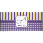 Purple Gingham & Stripe Gaming Mouse Pad (Personalized)