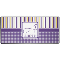 Purple Gingham & Stripe Gaming Mouse Pad (Personalized)