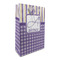 Purple Gingham & Stripe Large Gift Bag (Personalized)