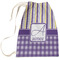 Purple Gingham & Stripe Laundry Bag (Personalized)