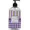Purple Gingham & Stripe Plastic Soap / Lotion Dispenser (Personalized)