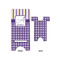 Purple Gingham & Stripe Large Phone Stand - Front & Back