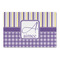Purple Gingham & Stripe Large Rectangle Car Magnet (Personalized)
