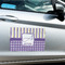Purple Gingham & Stripe Large Rectangle Car Magnets- In Context