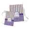 Purple Gingham & Stripe Laundry Bag - Both Bags