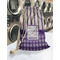 Purple Gingham & Stripe Laundry Bag in Laundromat