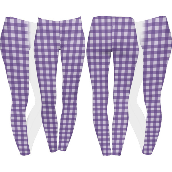 Purple Gingham & Stripe Leggings Turn Around - Apvl