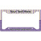 Purple Gingham & Stripe License Plate Frame - Style A (Personalized)