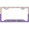 Purple Gingham & Stripe License Plate Frame - Style C (Personalized)