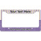 Purple Gingham & Stripe License Plate Frame - Style B (Personalized)