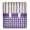 Purple Gingham & Stripe Personalized Light Switch Cover (2 Toggle Plate)